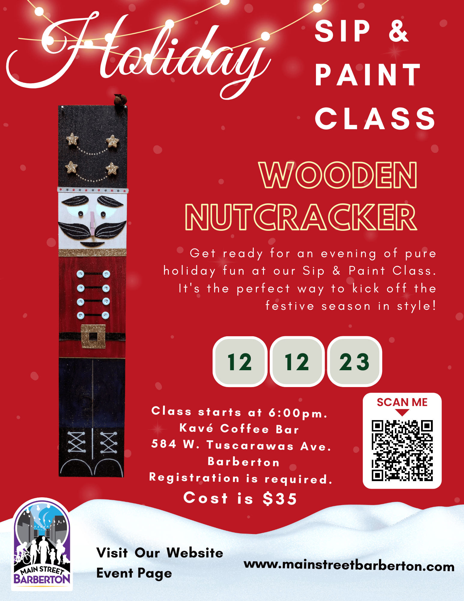 Holiday Nutcracker sip and paint class Dec 12 2023
