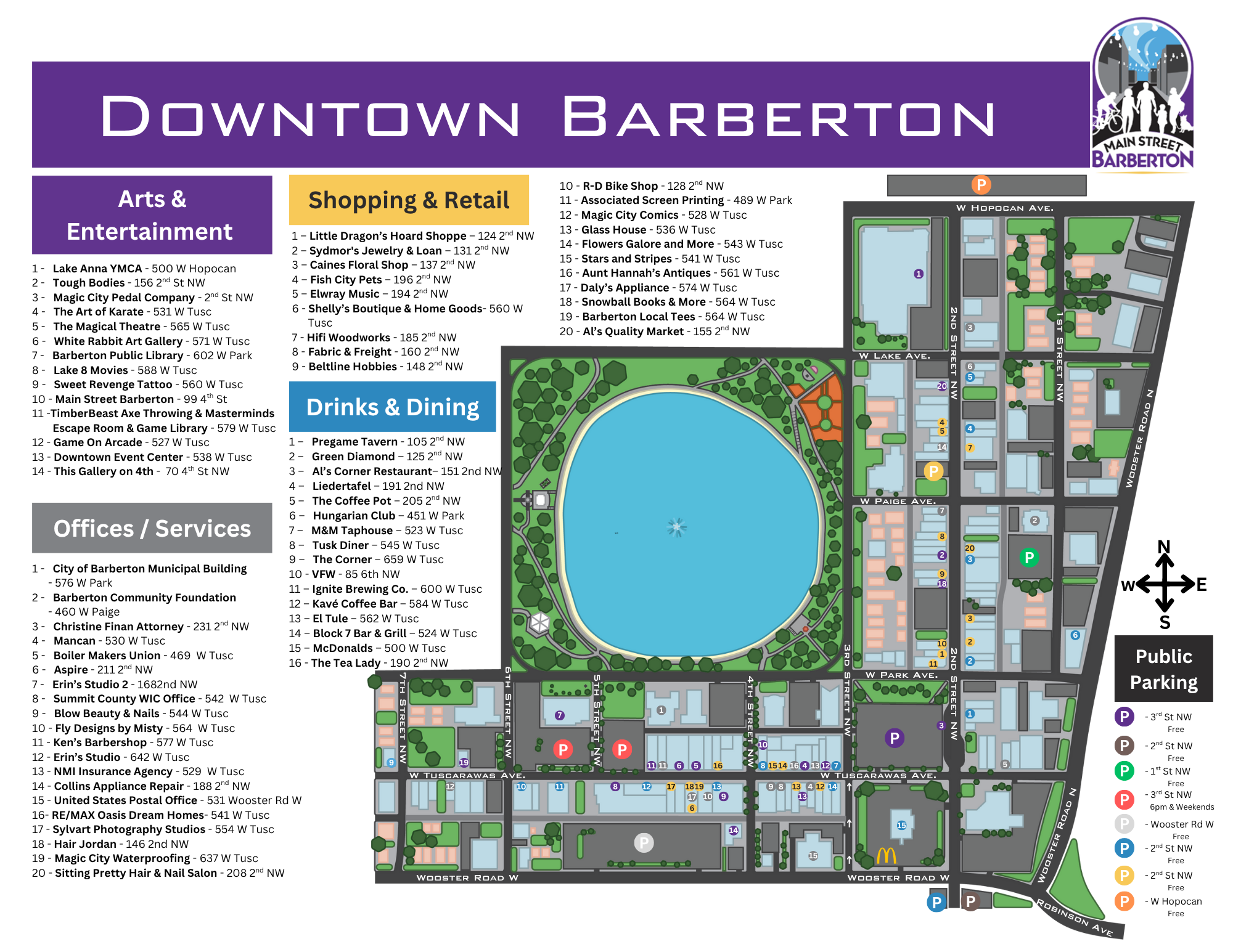 Map A map graphic outlining the boundaries of the DORA district boundaries in Barberton, Ohio.